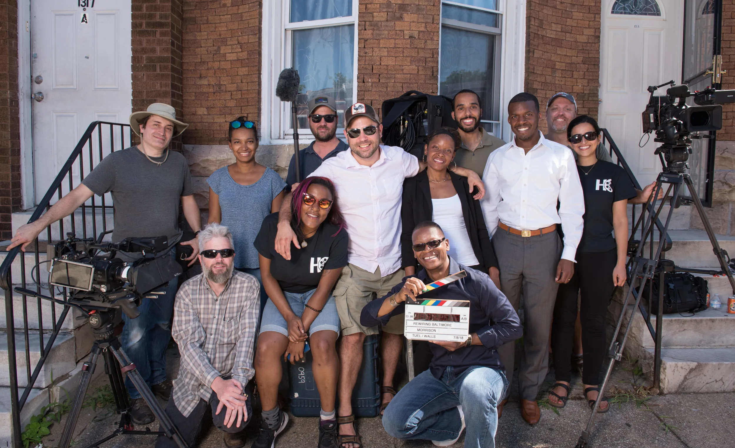 Jeremy Morrison with a film crew